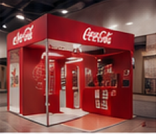 Estande promocional da Coca-Cola